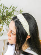 Clara Lace and Linen Headband by Ash & Rose
