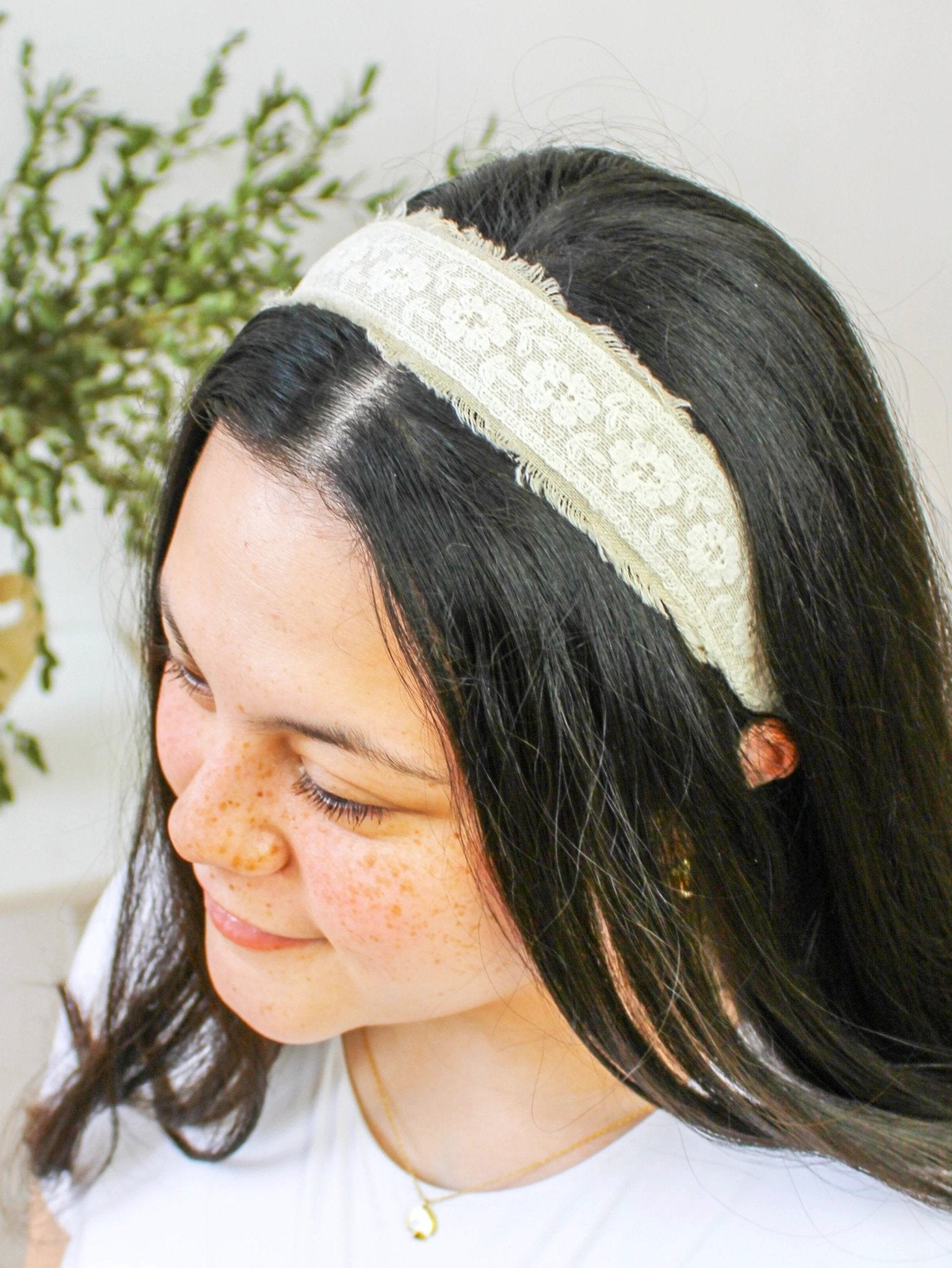Clara Lace and Linen Headband by Ash & Rose