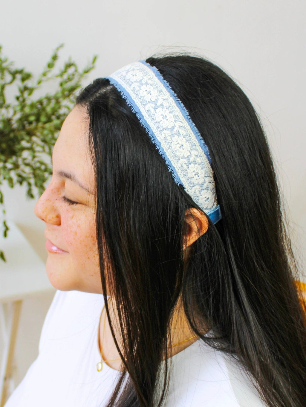 Clara Lace and Linen Headband by Ash & Rose