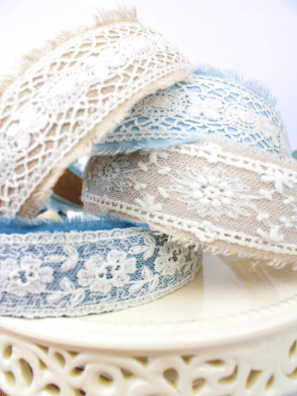 Clara Lace and Linen Headband by Ash & Rose