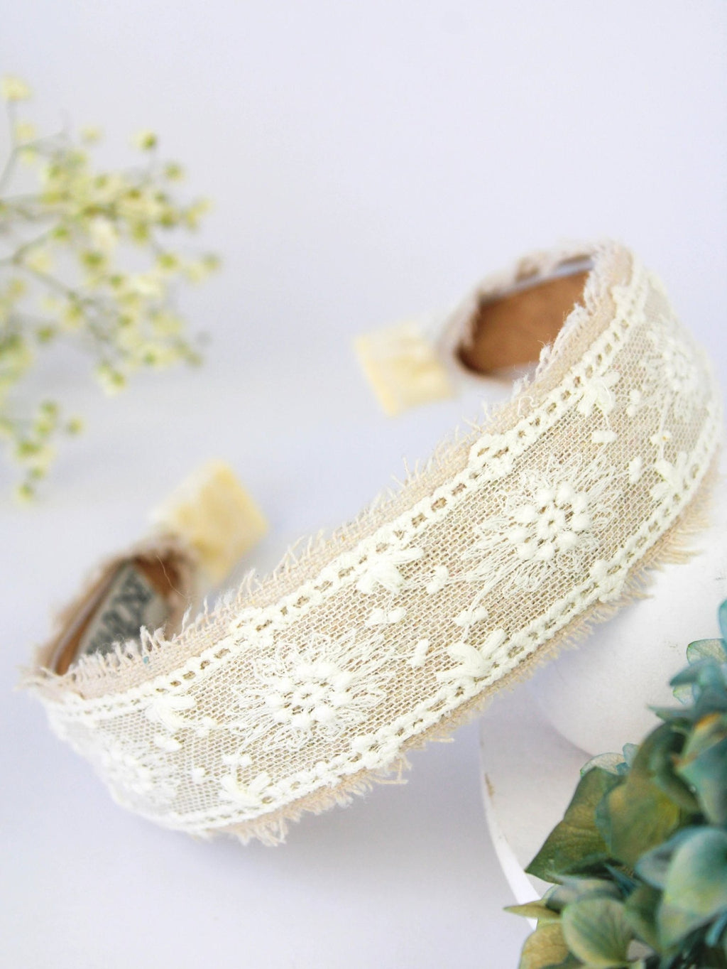 Clara Lace and Linen Headband by Ash & Rose