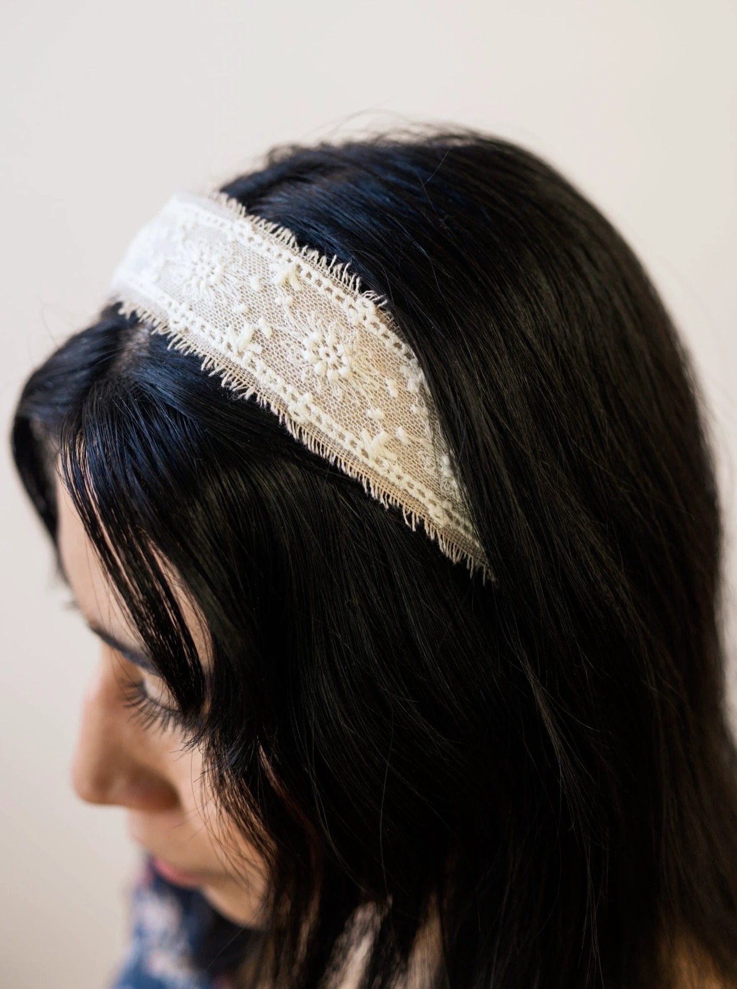 Clara Lace and Linen Headband by Ash & Rose