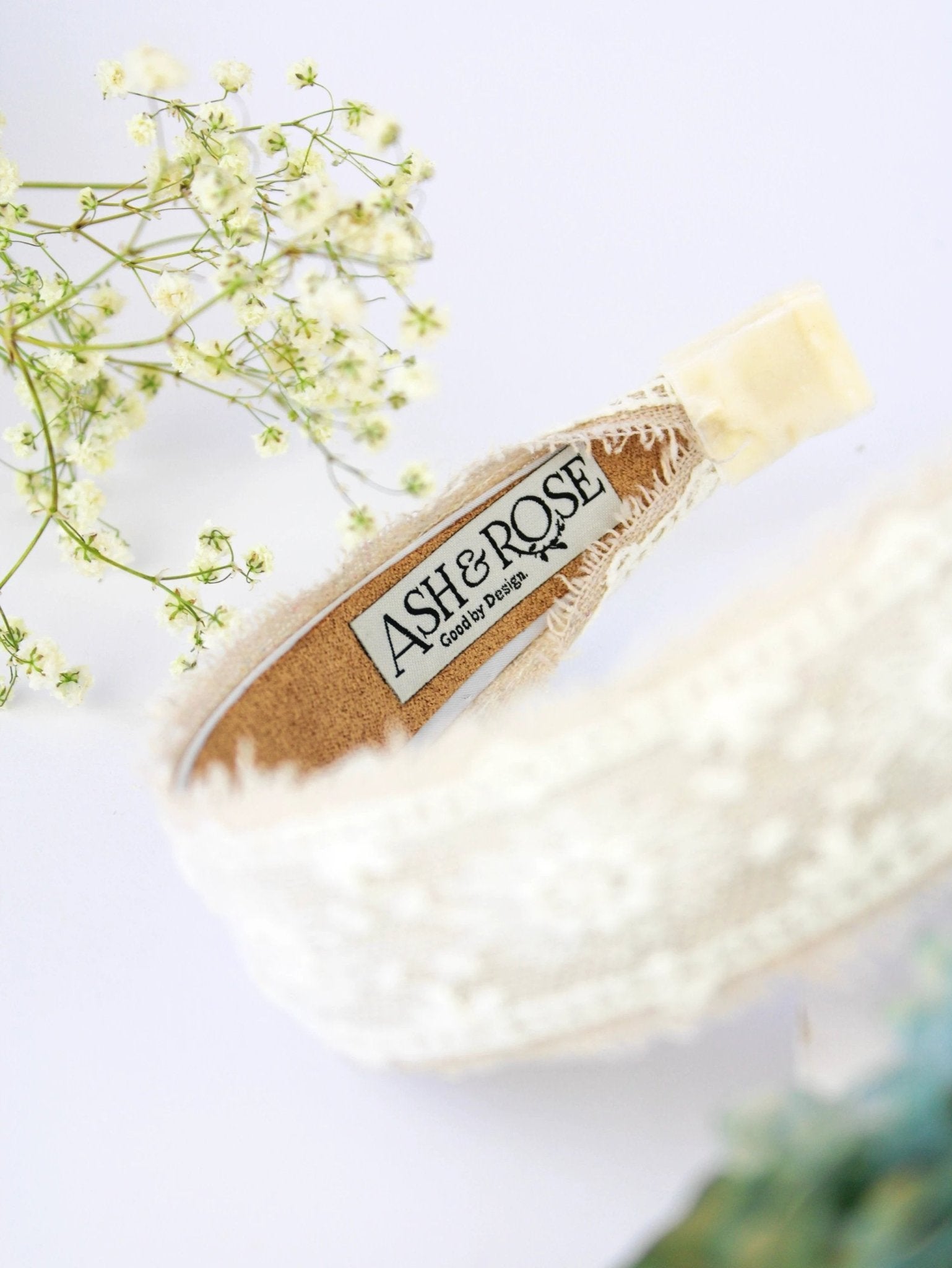 Clara Lace and Linen Headband by Ash & Rose