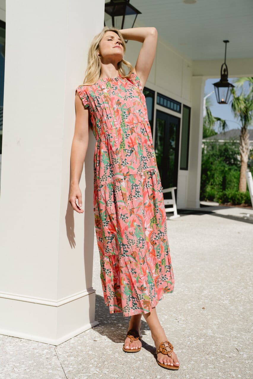 Clara Maxi Dress - Coral Reef