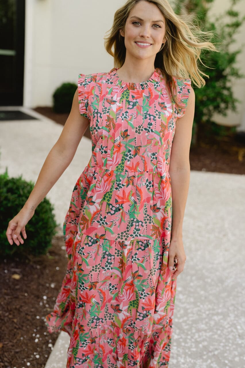 Clara Maxi Dress - Coral Reef