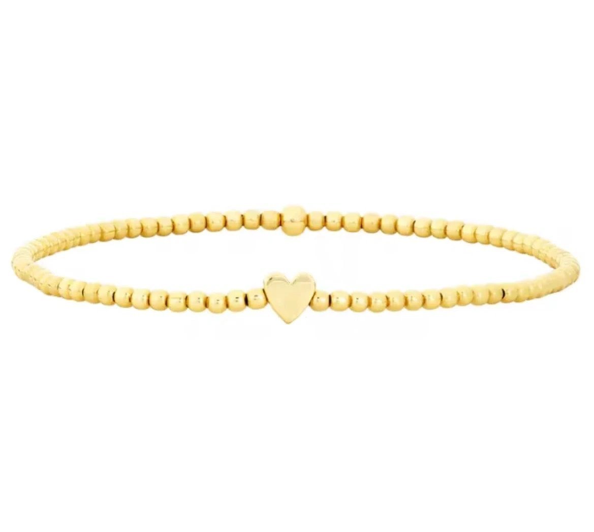 Classic Beaded Hearts, Stars & Smiles Waterproof Non - Tarnish Bracelets