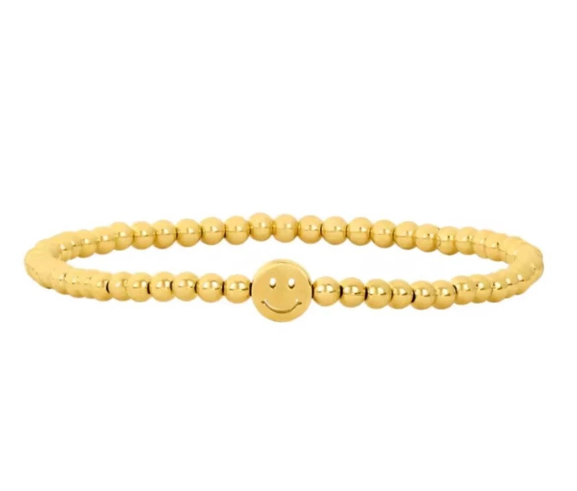 Classic Beaded Hearts, Stars & Smiles Waterproof Non - Tarnish Bracelets