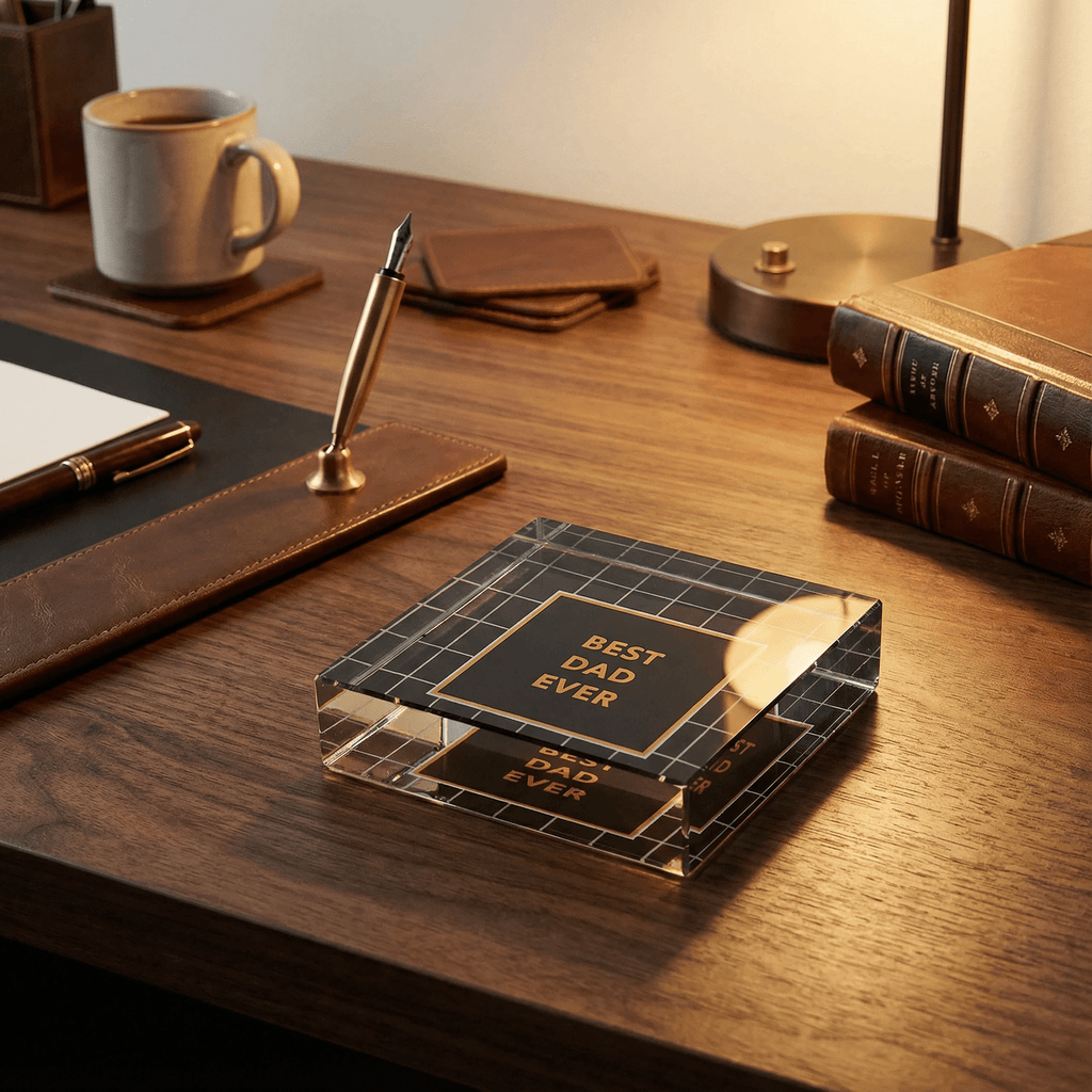 Classic Dad Gift! Best Dad Ever 3"x3" Paperweight in Gift Box by The Bullish Store