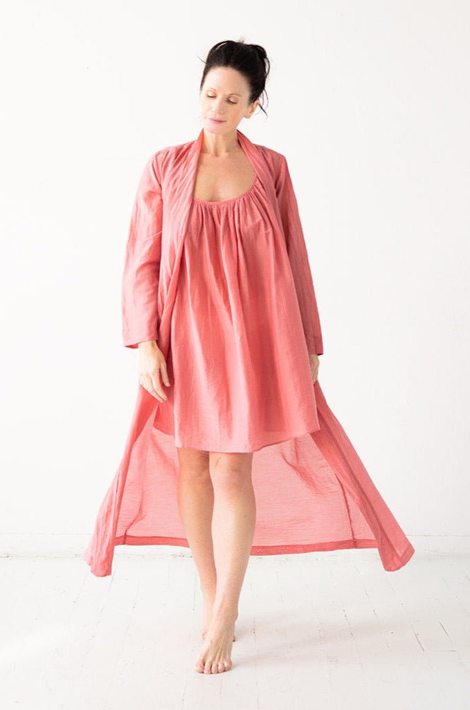 Classic Long Sheer Cotton - Silk Robe ROBES La Vie Bien Classic Long Sheer Cotton - Silk Robe
