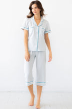 Classic Luxury Capri Pajamas in Brushed Pima Cotton PAJAMAS La Vie Bien Classic Luxury Capri Pajamas in Brushed Pima Cotton
