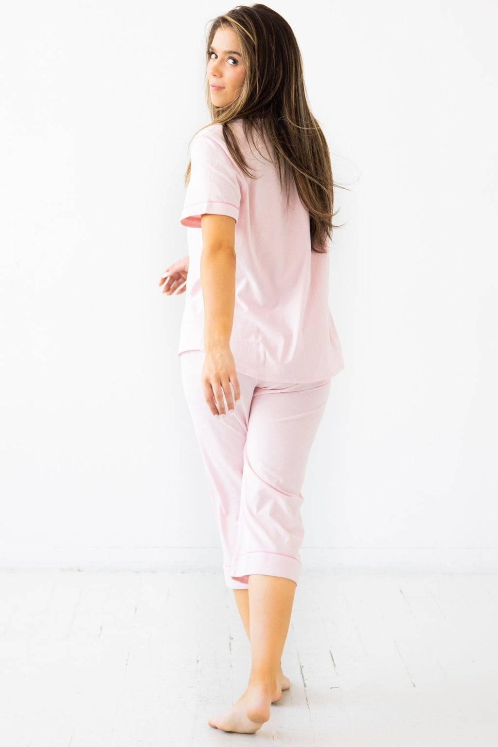 Classic Luxury Capri Pajamas in Brushed Pima Cotton PAJAMAS La Vie Bien Classic Luxury Capri Pajamas in Brushed Pima Cotton