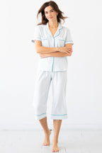 Classic Luxury Capri Pajamas in Brushed Pima Cotton PAJAMAS La Vie Bien Classic Luxury Capri Pajamas in Brushed Pima Cotton