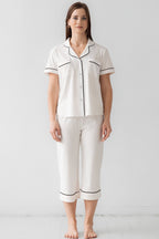 Classic Luxury Capri Pajamas in Brushed Pima Cotton PAJAMAS La Vie Bien Classic Luxury Capri Pajamas in Brushed Pima Cotton