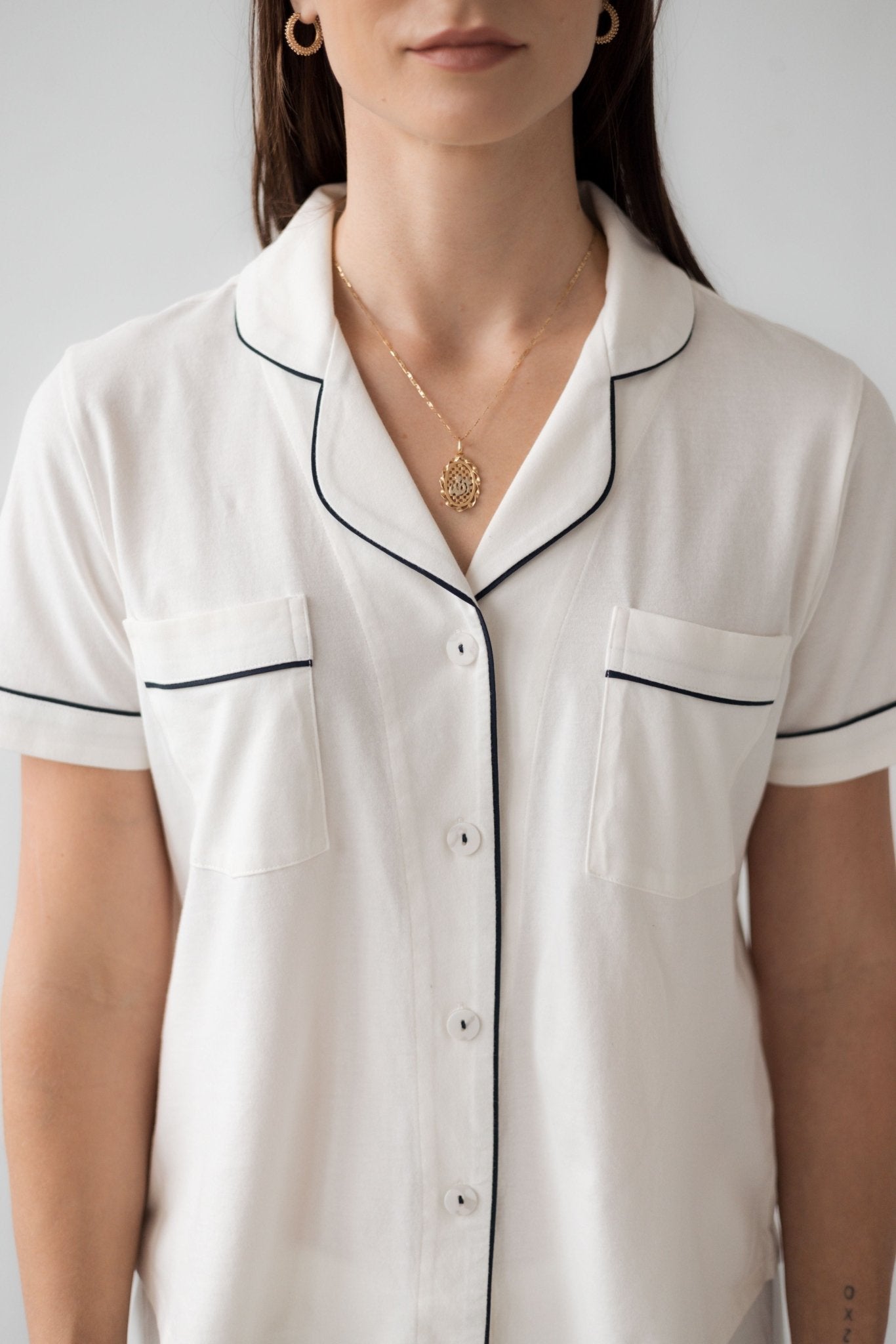 Classic Luxury Capri Pajamas in Brushed Pima Cotton PAJAMAS La Vie Bien Classic Luxury Capri Pajamas in Brushed Pima Cotton
