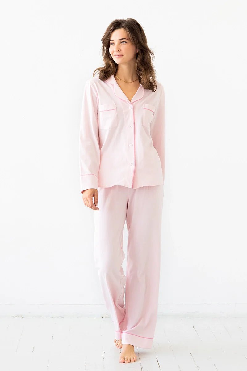 Classic Luxury Pajamas in Brushed Pima Cotton PAJAMAS La Vie Bien Classic Luxury Pajamas in Brushed Pima Cotton