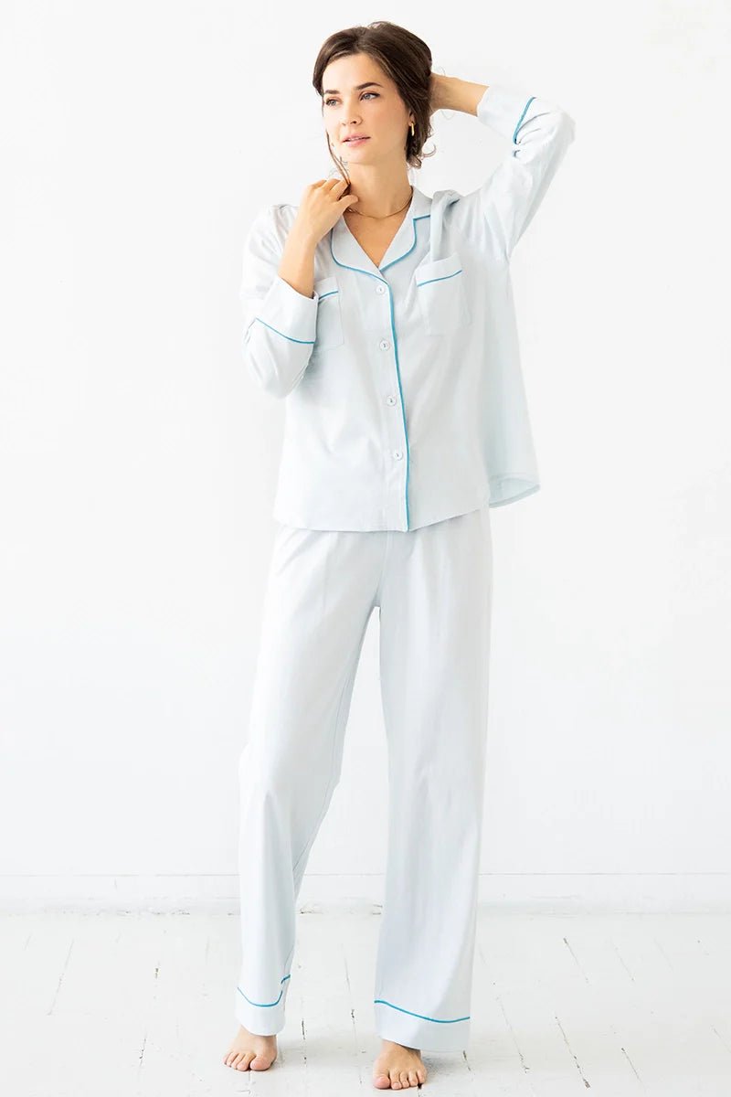 Classic Luxury Pajamas in Brushed Pima Cotton PAJAMAS La Vie Bien Classic Luxury Pajamas in Brushed Pima Cotton