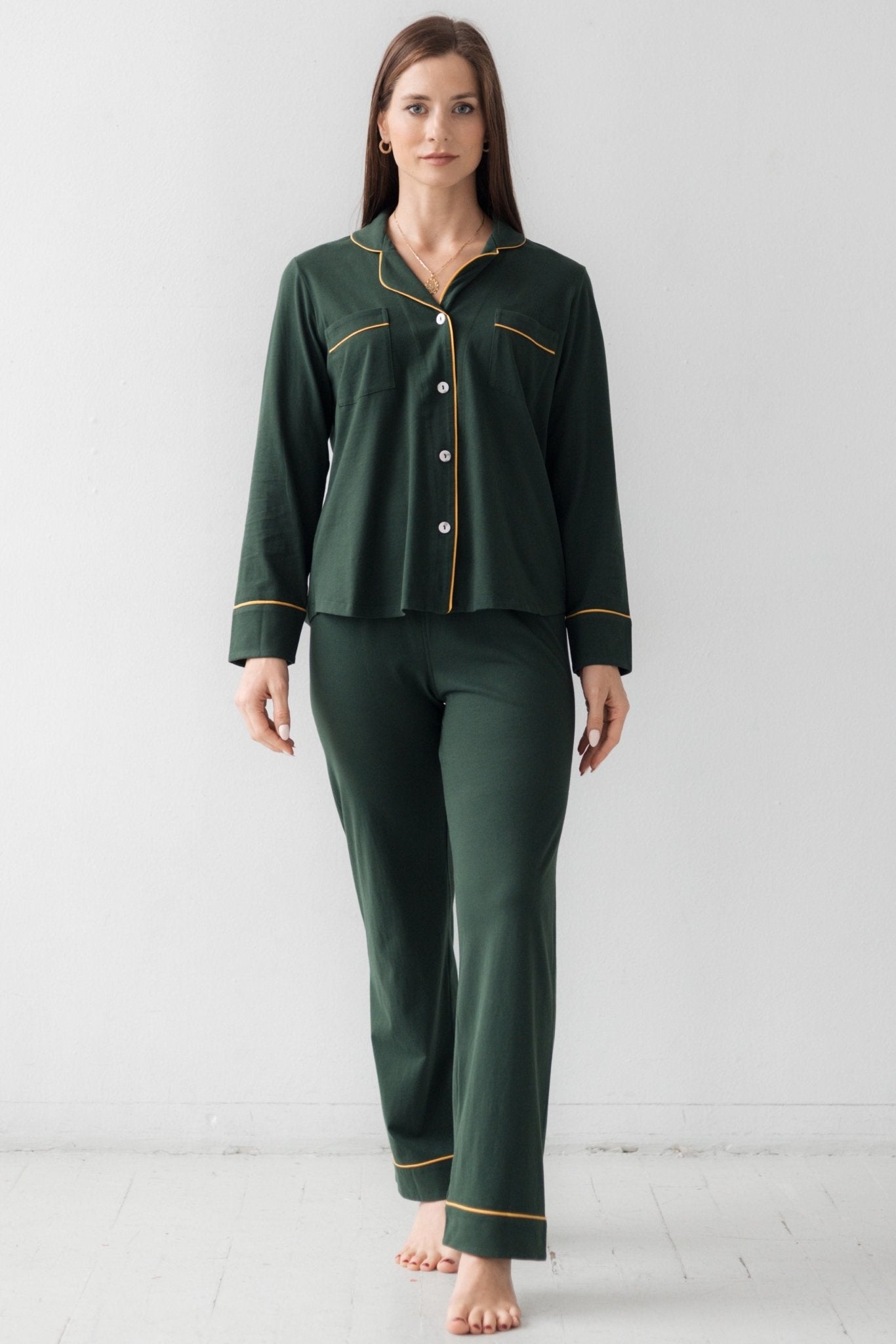 Classic Luxury Pajamas in Brushed Pima Cotton PAJAMAS La Vie Bien Classic Luxury Pajamas in Brushed Pima Cotton