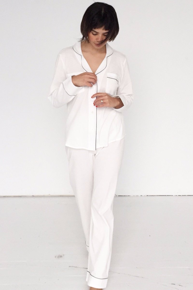 Classic Luxury Pajamas in Brushed Pima Cotton PAJAMAS La Vie Bien Classic Luxury Pajamas in Brushed Pima Cotton