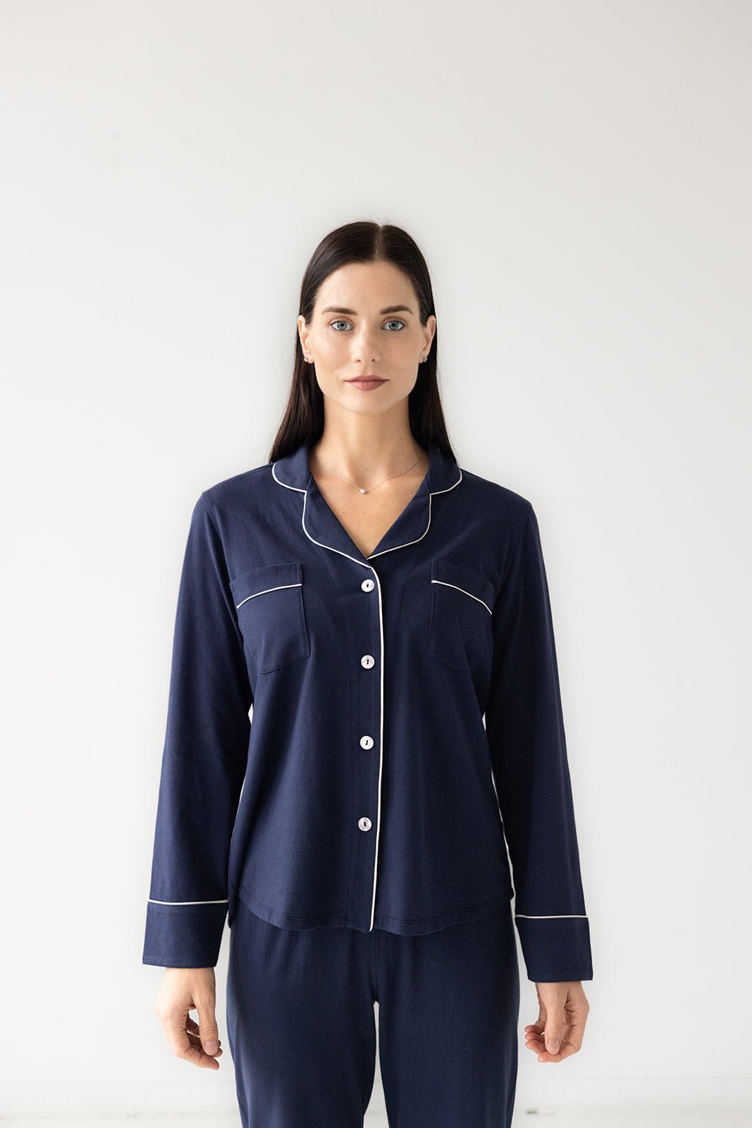 Classic Luxury Pajamas in Brushed Pima Cotton PAJAMAS La Vie Bien Classic Luxury Pajamas in Brushed Pima Cotton