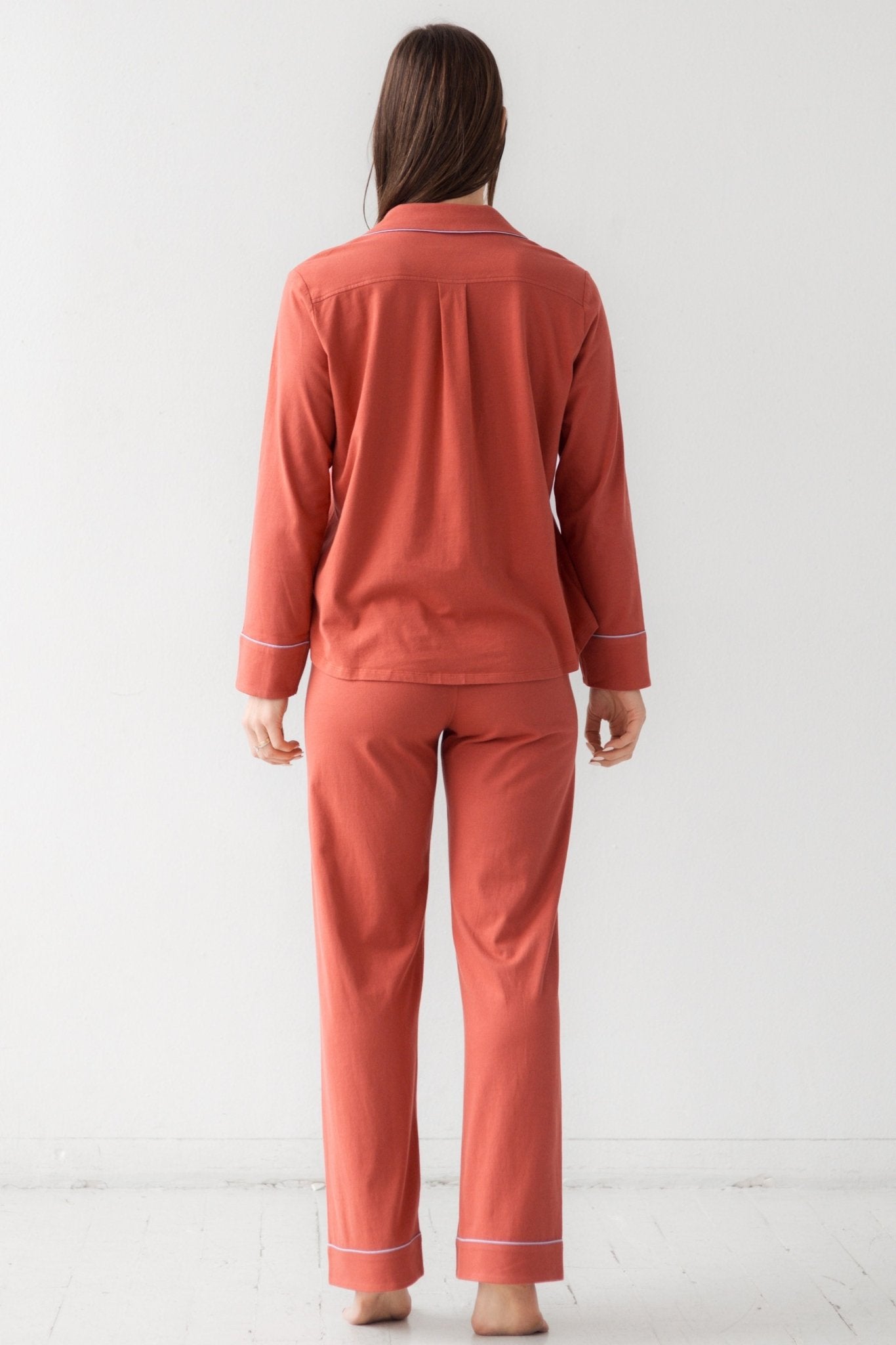 Classic Luxury Pajamas in Brushed Pima Cotton PAJAMAS La Vie Bien Classic Luxury Pajamas in Brushed Pima Cotton