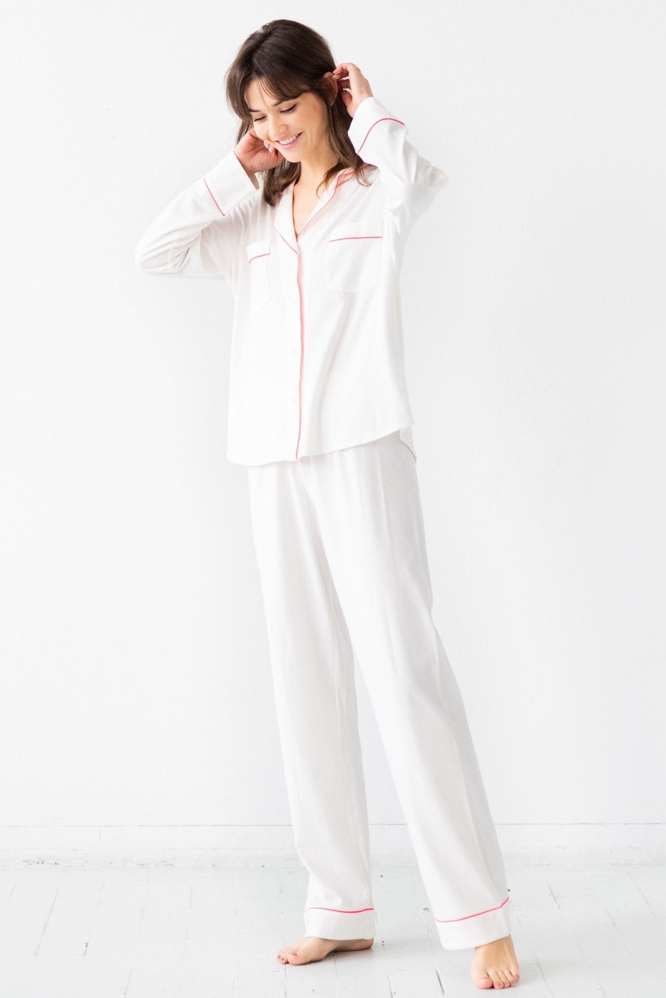 Classic Luxury Pajamas in Brushed Pima Cotton PAJAMAS La Vie Bien Classic Luxury Pajamas in Brushed Pima Cotton
