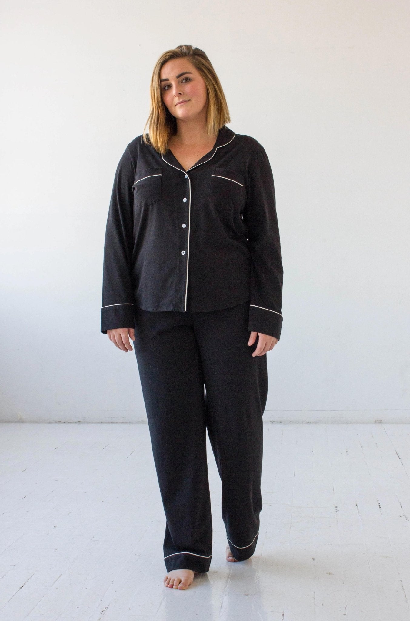 Classic Luxury Pajamas in Brushed Pima Cotton PAJAMAS La Vie Bien Classic Luxury Pajamas in Brushed Pima Cotton