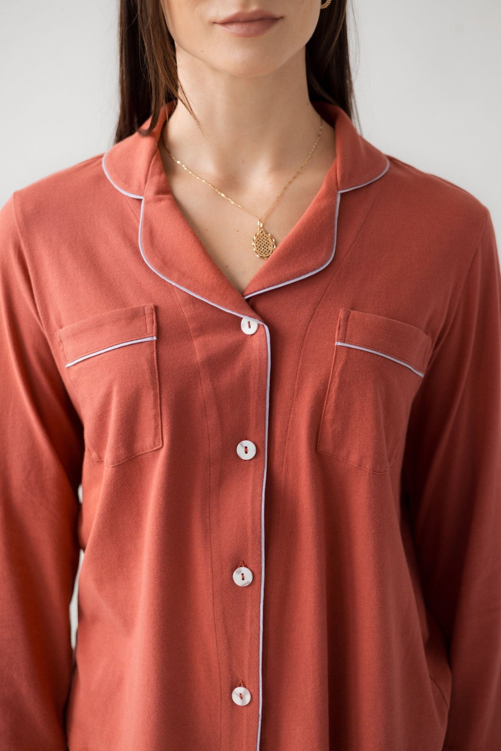 Classic Luxury Pajamas in Brushed Pima Cotton PAJAMAS La Vie Bien Classic Luxury Pajamas in Brushed Pima Cotton