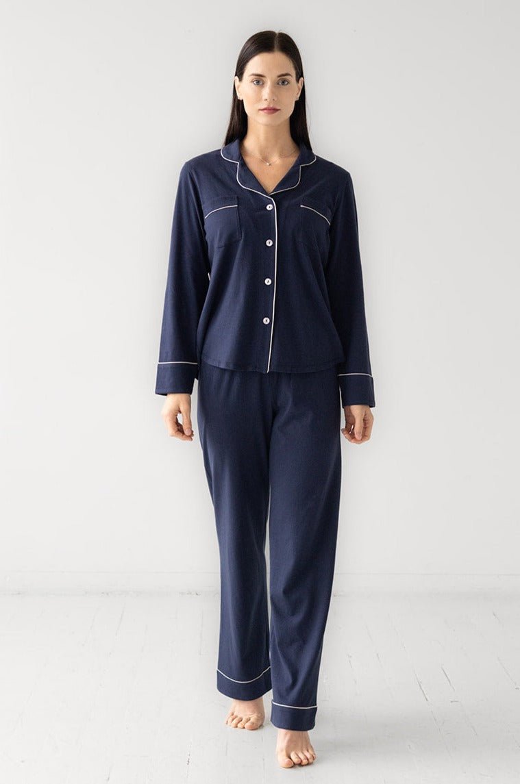 Classic Luxury Pajamas in Brushed Pima Cotton PAJAMAS La Vie Bien Classic Luxury Pajamas in Brushed Pima Cotton
