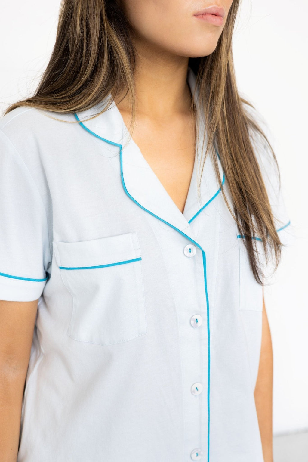 Classic Luxury Shorties Pajamas in Brushed Pima Cotton PAJAMAS La Vie Bien Classic Luxury Shorties Pajamas in Brushed Pima Cotton
