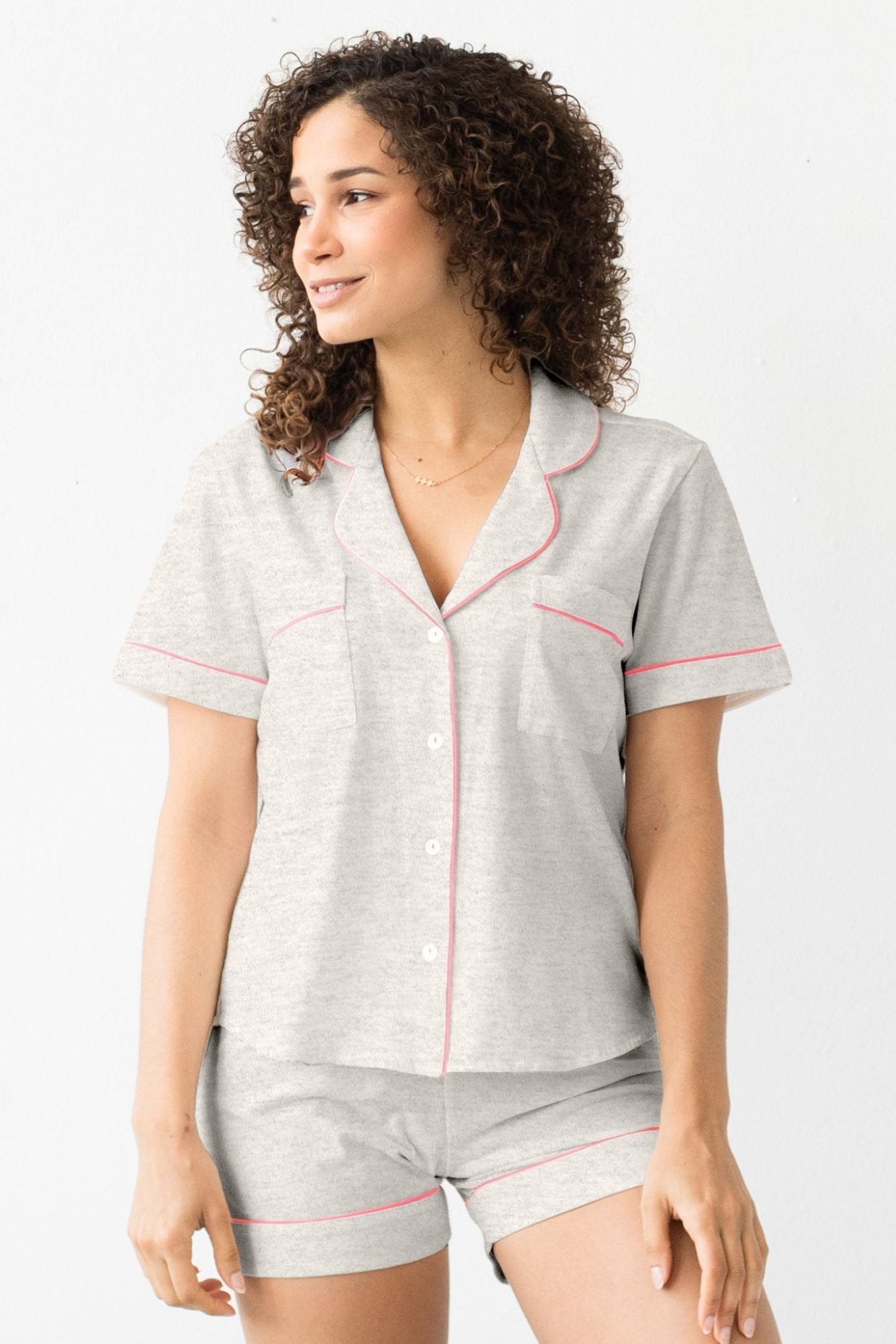 Classic Luxury Shorties Pajamas in Brushed Pima Cotton PAJAMAS La Vie Bien Classic Luxury Shorties Pajamas in Brushed Pima Cotton