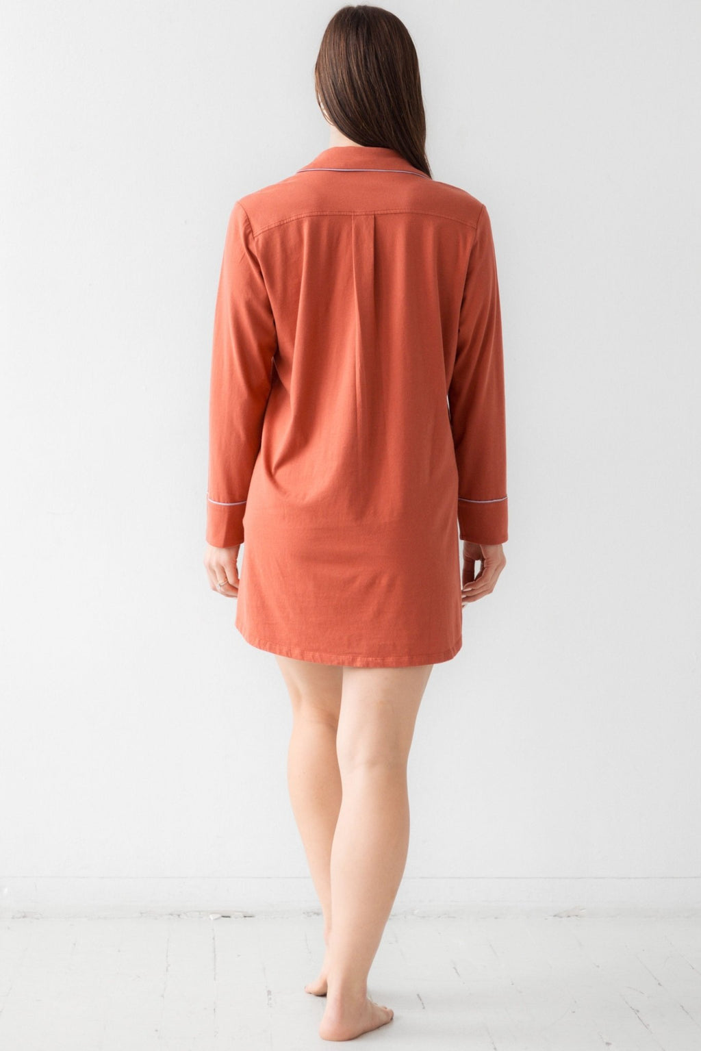 Classic Luxury Sleep Shirt in Brushed Pima Cotton NIGHTSHIRTS La Vie Bien Classic Luxury Sleep Shirt in Brushed Pima Cotton