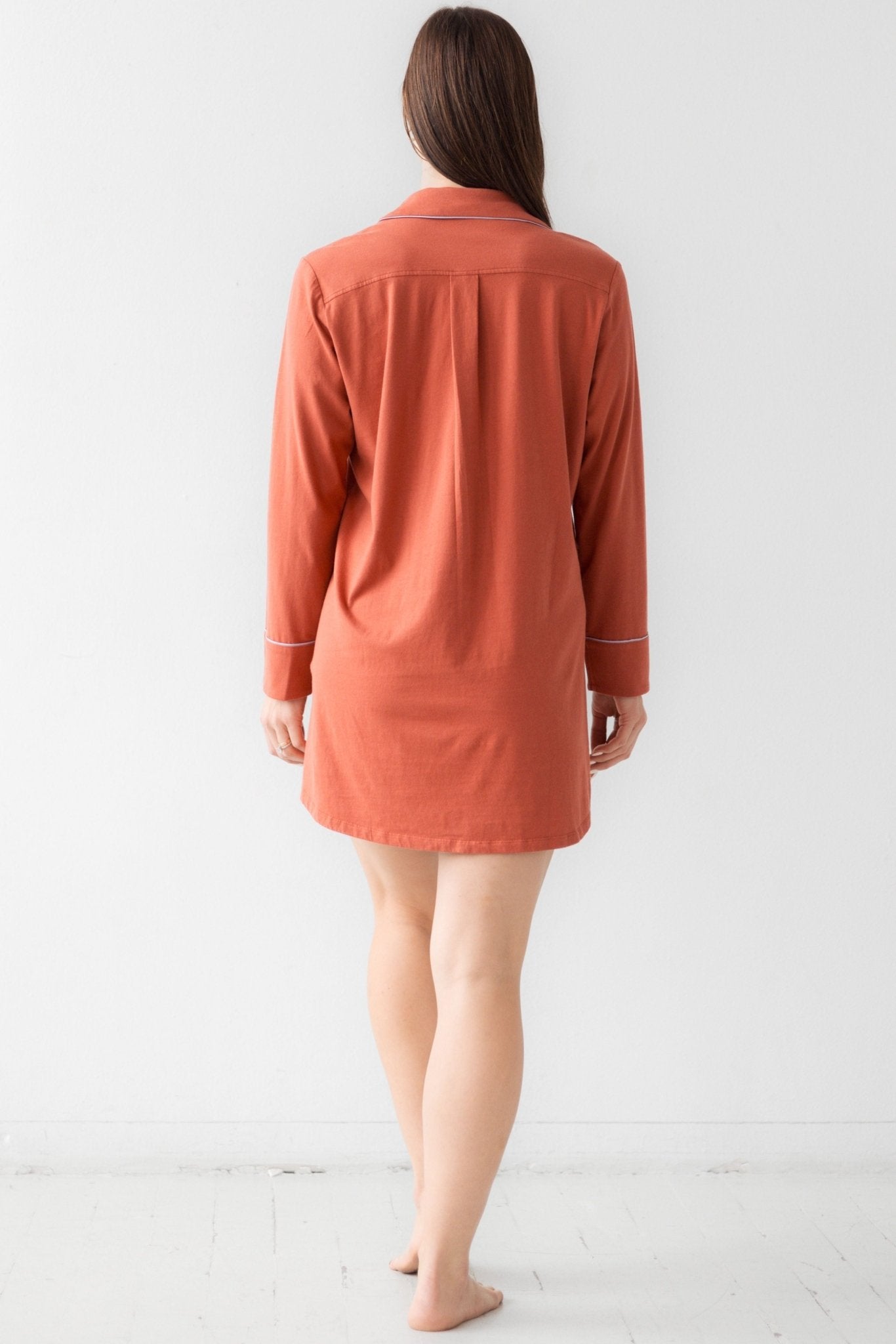 Classic Luxury Sleep Shirt in Brushed Pima Cotton NIGHTSHIRTS La Vie Bien Classic Luxury Sleep Shirt in Brushed Pima Cotton