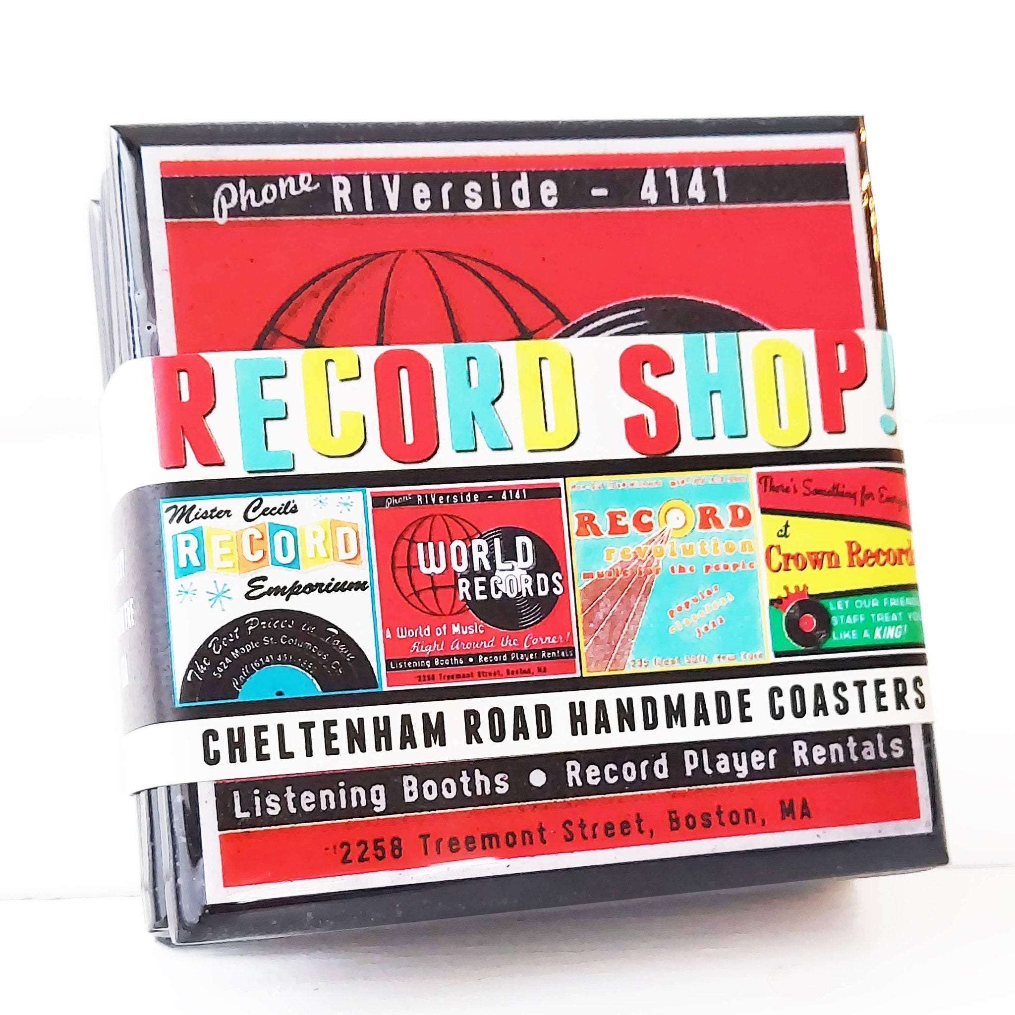 Classic Record Shop Drink Coaster Set coaster set La Vie Bien Classic Record Shop Drink Coaster Set