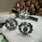 Classic Scottish Thistle Tie Bar & Cufflink Set Tie Bar La Vie Bien Classic Scottish Thistle Tie Bar & Cufflink Set