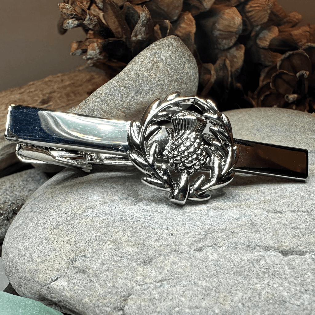 Classic Scottish Thistle Tie Bar & Cufflink Set Tie Bar La Vie Bien Classic Scottish Thistle Tie Bar & Cufflink Set