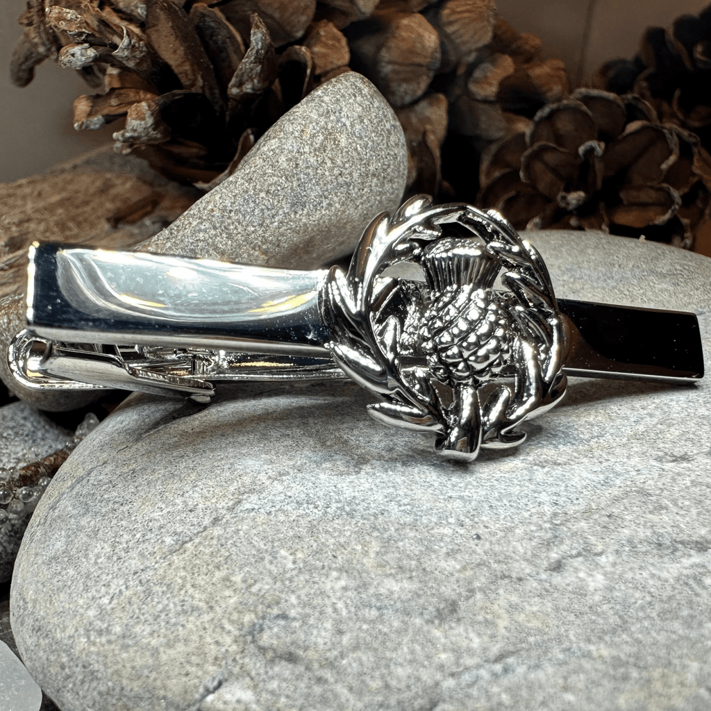 Classic Scottish Thistle Tie Bar & Cufflink Set Tie Bar La Vie Bien Classic Scottish Thistle Tie Bar & Cufflink Set