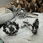 Classic Scottish Thistle Tie Bar & Cufflink Set Tie Bar La Vie Bien Classic Scottish Thistle Tie Bar & Cufflink Set