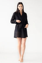 Classic Short Robe Cotton/Silk 33" ROBES La Vie Bien Classic Short Robe Cotton/Silk 33"