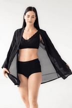 Classic Short Robe Cotton/Silk 33" ROBES La Vie Bien Classic Short Robe Cotton/Silk 33"