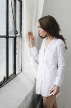 Classic Sleep Shirt in Woven Cotton NIGHTSHIRTS La Vie Bien Classic Sleep Shirt in Woven Cotton