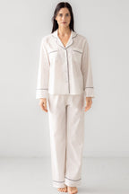 Classic Woven Cotton Pajama Set PAJAMAS La Vie Bien Classic Woven Cotton Pajama Set