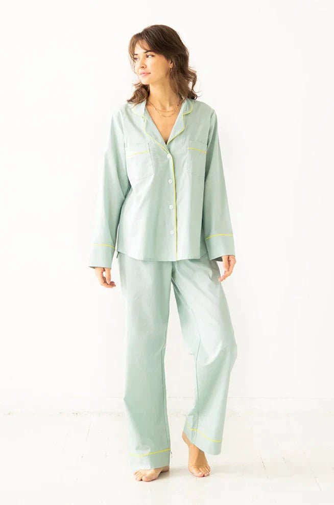 Classic Woven Cotton Pajama Set PAJAMAS La Vie Bien Classic Woven Cotton Pajama Set