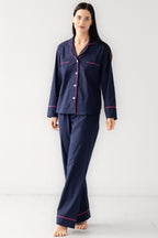 Classic Woven Cotton Pajama Set PAJAMAS La Vie Bien Classic Woven Cotton Pajama Set
