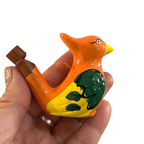 Clay Water Whistle Bird (Orange crest) by Music Frog Co