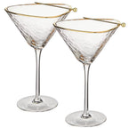 Clear Hammered Martini & Cocktail Glasses by Sister.ly Drinkware