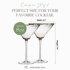 Clear Hammered Martini & Cocktail Glasses by Sister.ly Drinkware