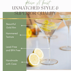 Clear Hammered Martini & Cocktail Glasses by Sister.ly Drinkware