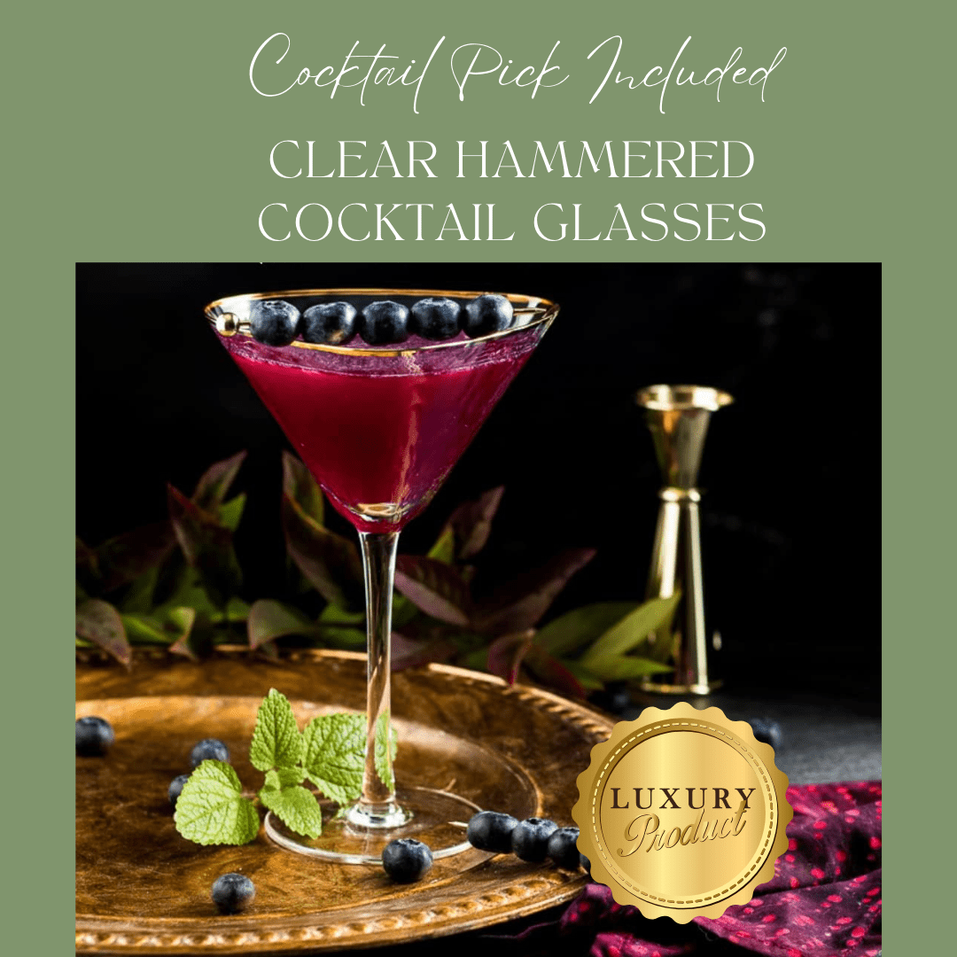 Clear Hammered Cocktail Glasses