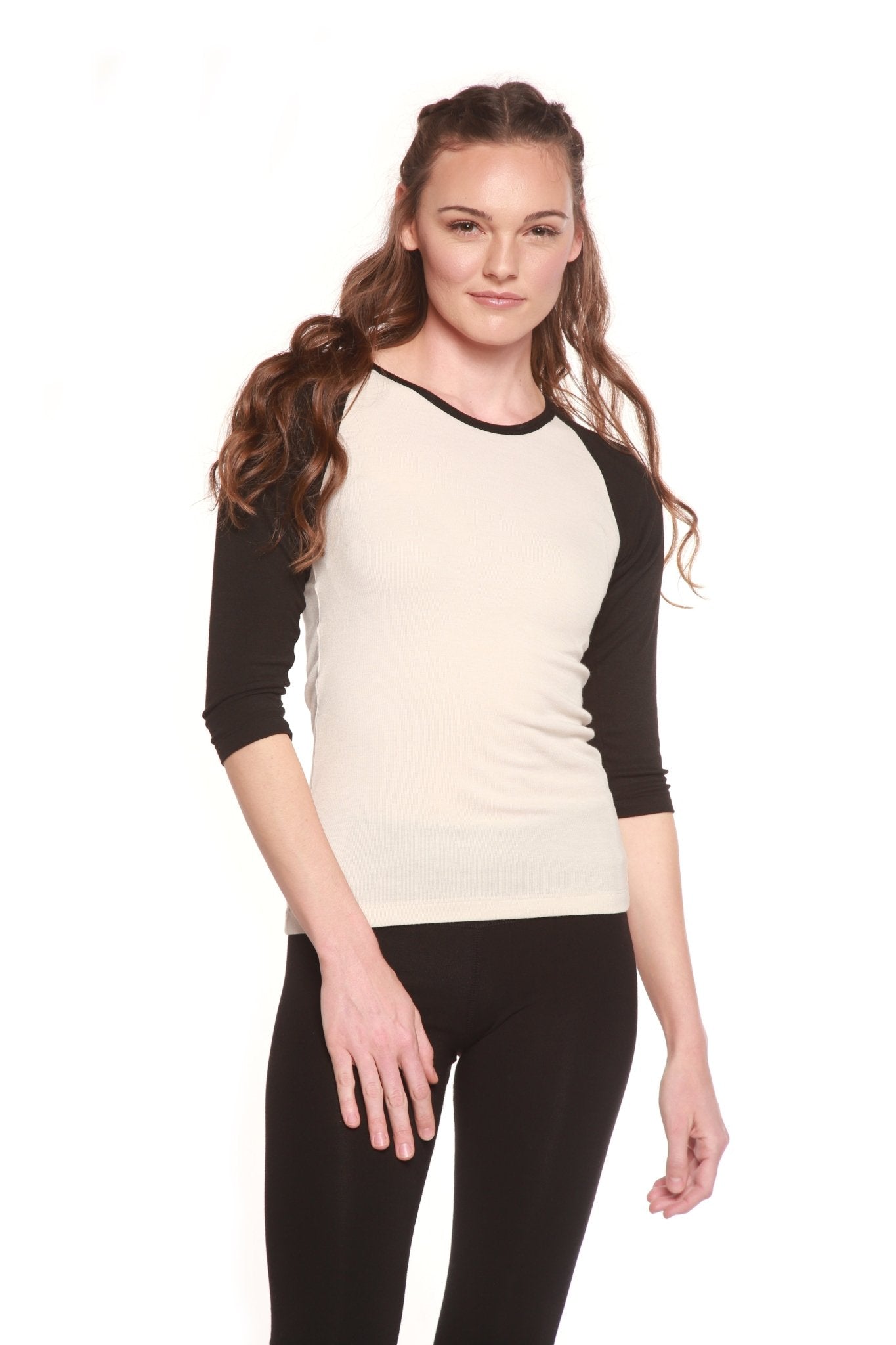 Clearance Women's Bamboo Viscose/Sorona 3/4 Sleeve T-Shirt women's tshirt La Vie Bien Clearance Women's Bamboo Viscose/Sorona 3/4 Sleeve T-Shirt