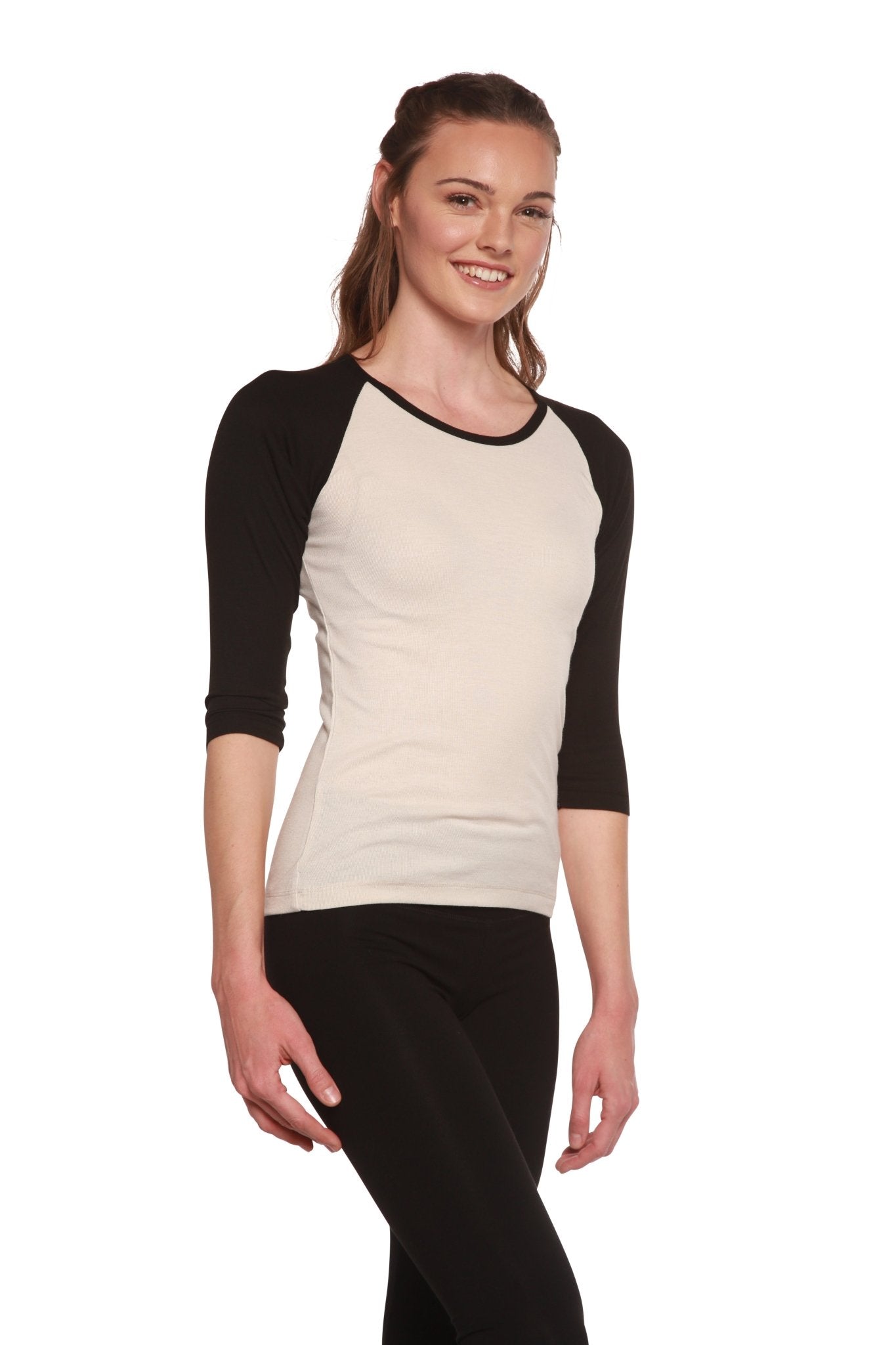 Clearance Women's Bamboo Viscose/Sorona 3/4 Sleeve T-Shirt women's tshirt La Vie Bien Clearance Women's Bamboo Viscose/Sorona 3/4 Sleeve T-Shirt
